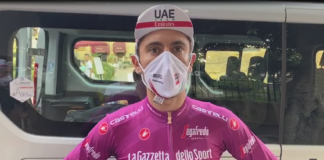 Diego Ulissi in maglia ciclamino al Giro d'Italia