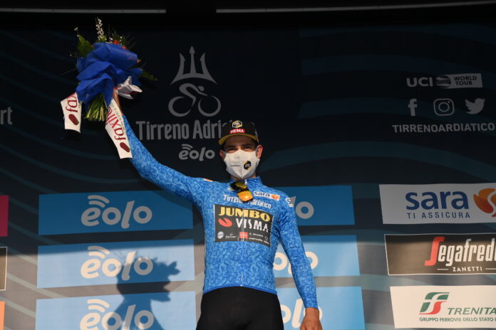Wout Van Aert Tirreno Adriatico maglia azzurra