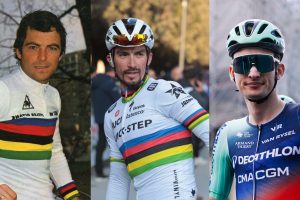 Bernard Hinault, Julian Alaphilippe e Paul Seixas